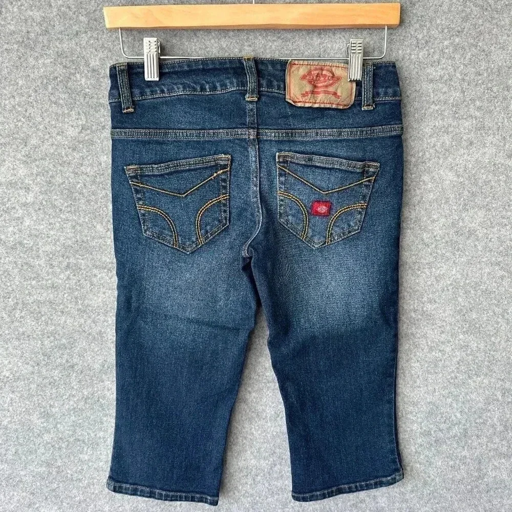 Dickies‎ Capris Juniors 3 Blue Denim Low Rise Summer Festival Retro